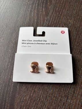 lululemon athletica Rose Gold Mini Jeweled Claw Clips (2-Pack) NWT
